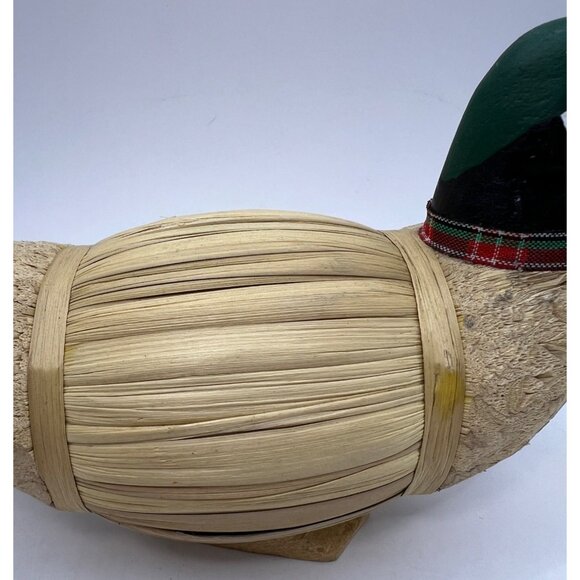 Mallard Duck Decoy Home Decor Natural Bamboo/ Reed/ Straw & Wood - Picture 3 of 8